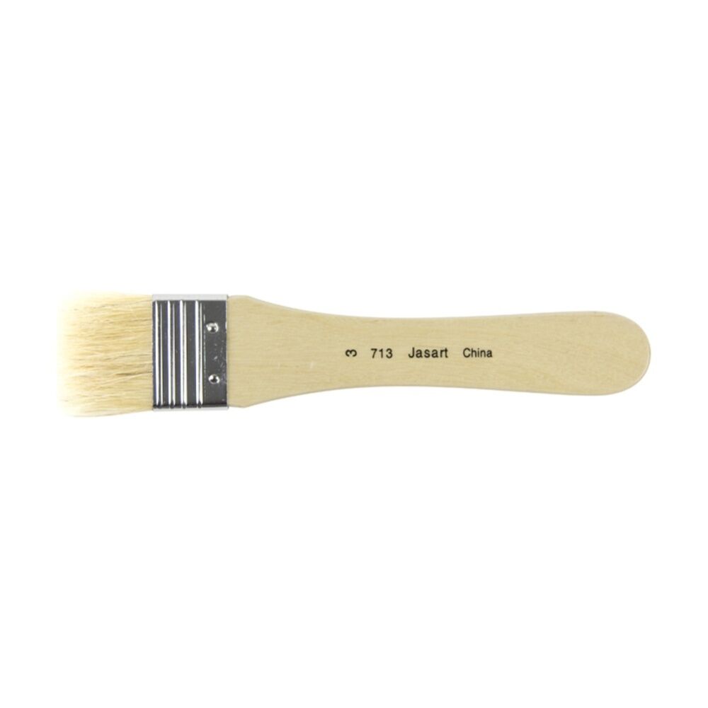 6PK Jasart Hog Bristle Series 713 Flat Head Brush - Size 3