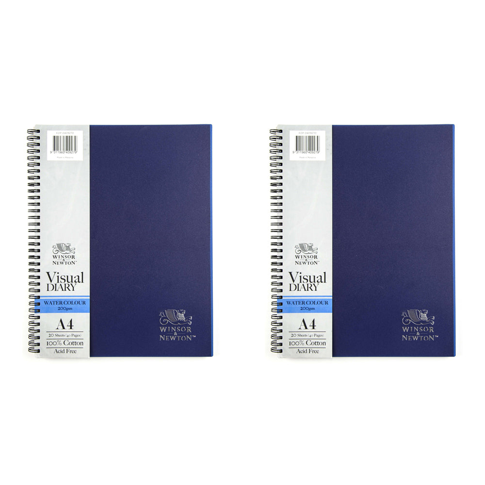 2PK Winsor And Newton Double Wire Water Colour Visual Diary A4 200gsm