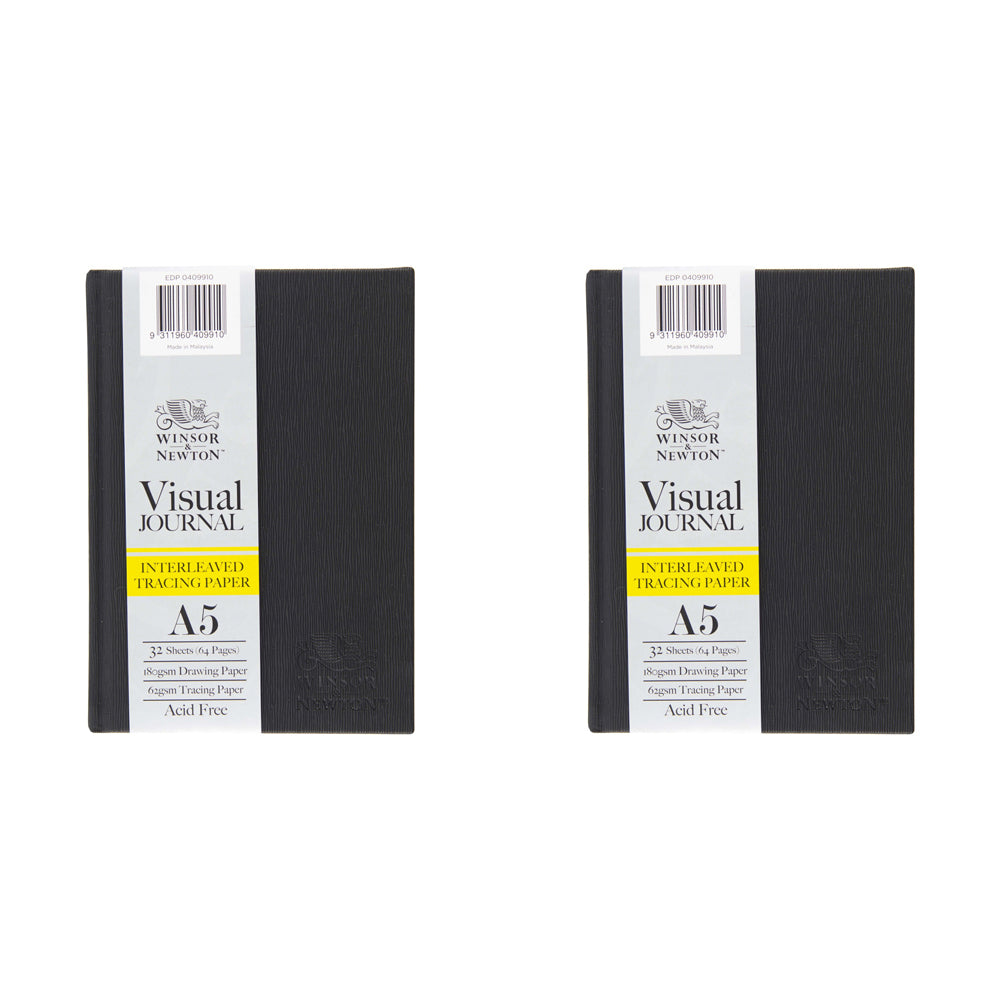 2PK Winsor And Newton Hardbound Interleaved Tracing Paper Visual Journal A5
