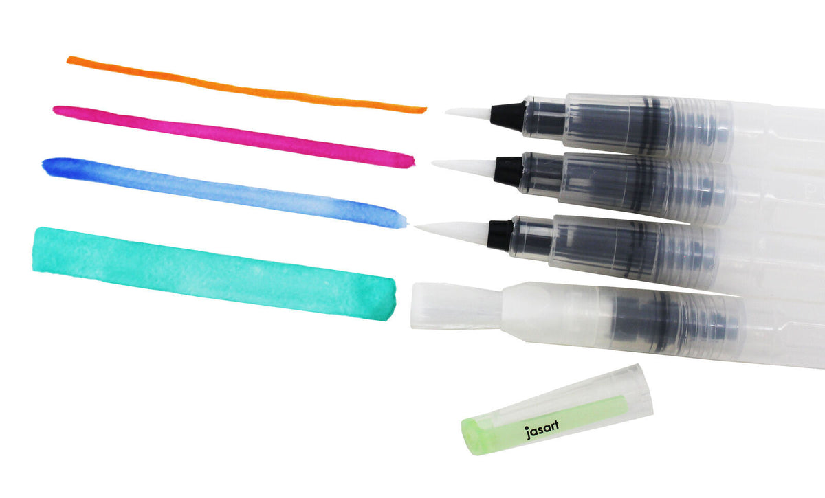 6PK Jasart Aqua Brush Round Fine Tip Watercolour Painting Pen 23x13cm
