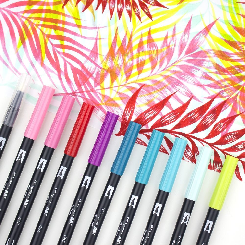 10pc Tombow Dual Brush Pen Marker Drawing/Sketching Set - Celebration