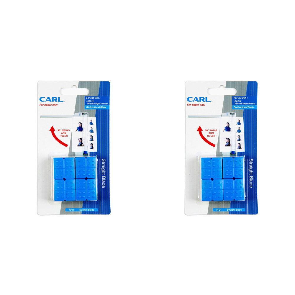 2PK 4pc Carl R-01 Spare Straight Blade Bi-Directional Rbt-12