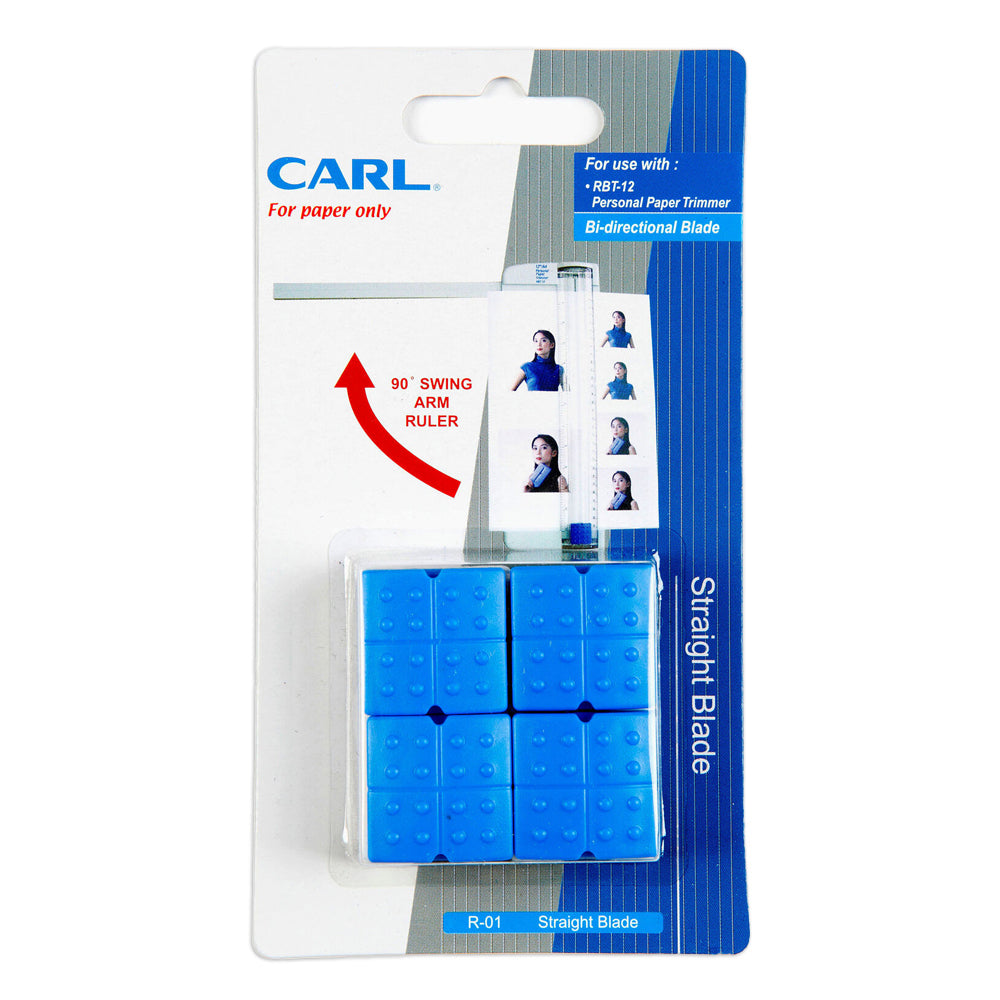 2PK 4pc Carl R-01 Spare Straight Blade Bi-Directional Rbt-12