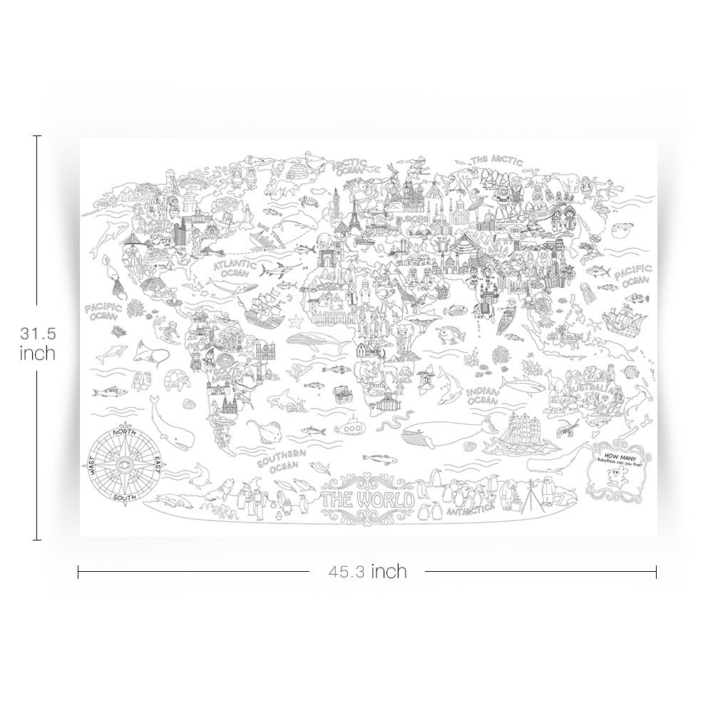 Jarmelo Giant Colouring Poster Pads - The World