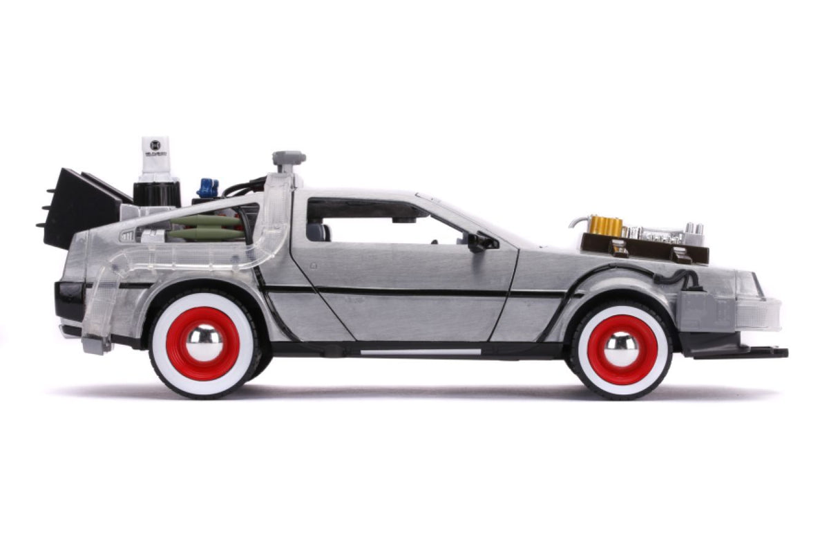 Back to the Future Part 3 Time Machine Raw Metal 1:24 Scale Model Toy