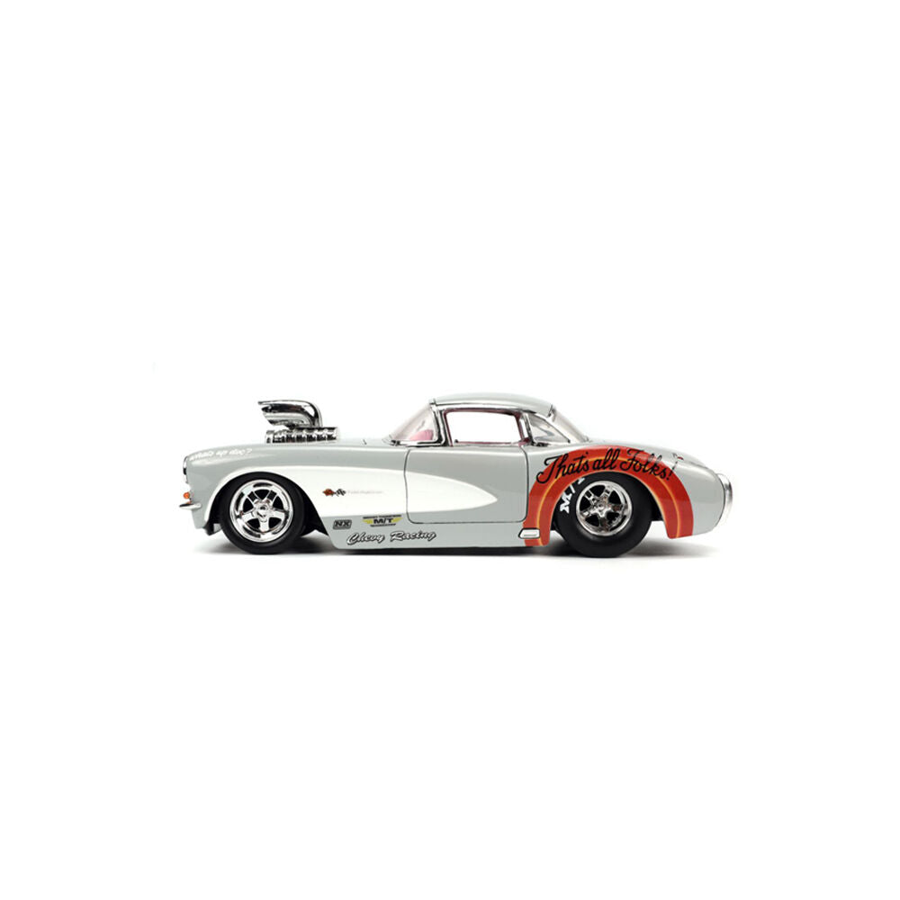 Looney Tunes Bugs Bunny & 1957 Chevrolet Corvette 1:24 Scale DieCast Vehicle Toy
