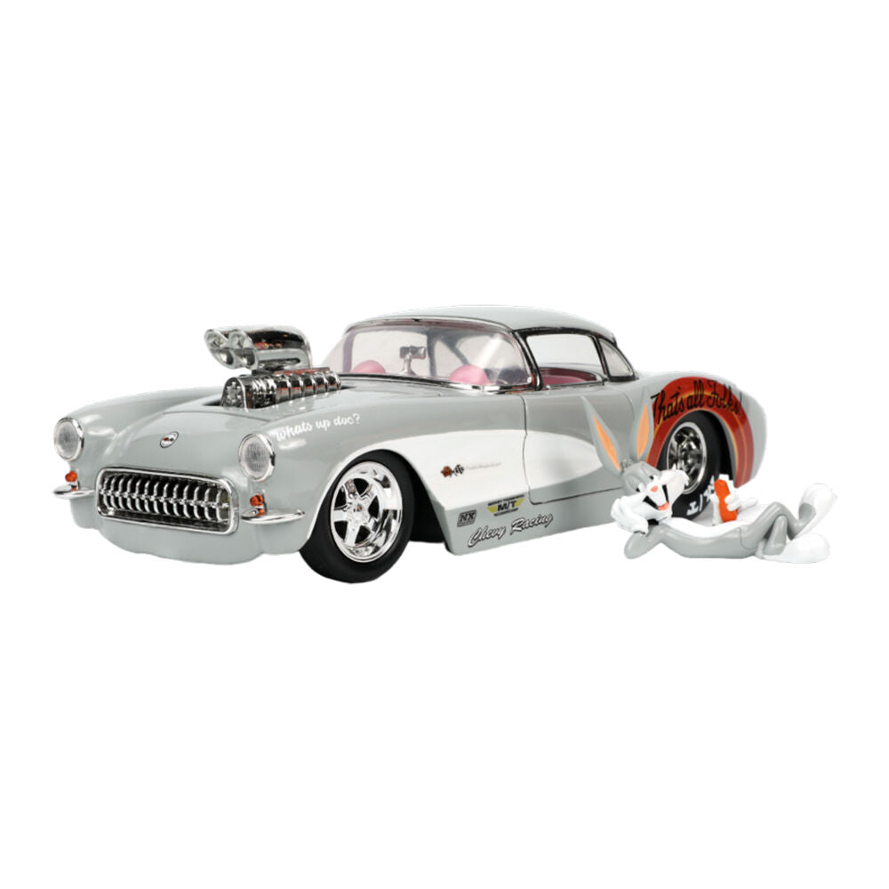 Looney Tunes Bugs Bunny & 1957 Chevrolet Corvette 1:24 Scale DieCast Vehicle Toy