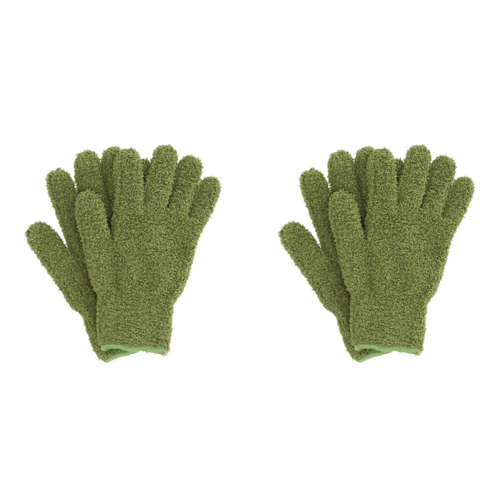 2PK Esschert Design Indoor Plant Dusting Gloves Gardening Accessory Green