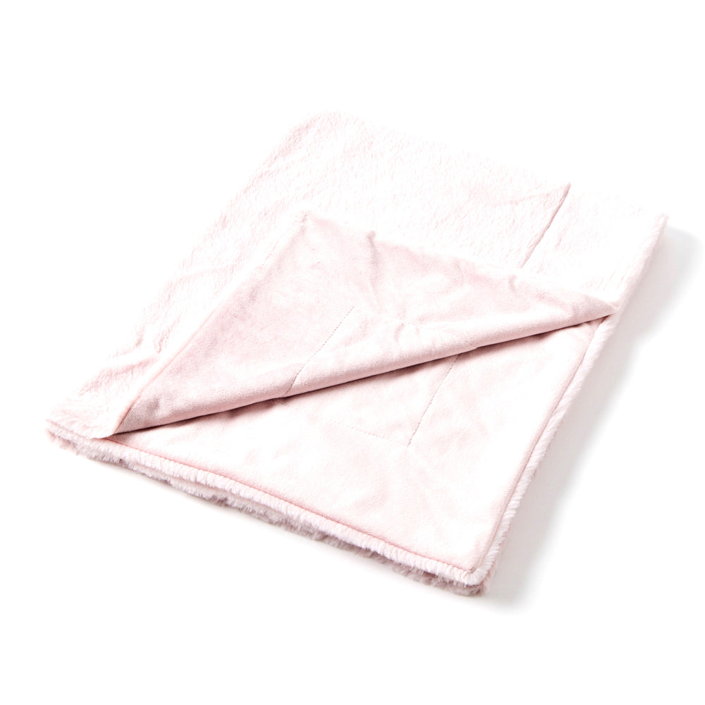 Jiggle & Giggle Polyester 100cm Inka Faux Fur Baby Blanket Muslin Pale Pink 0m+