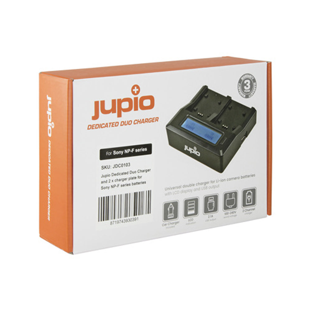 Jupio Dedicated Duo Charger w/ LCD For Sony NP-F Series Batteries