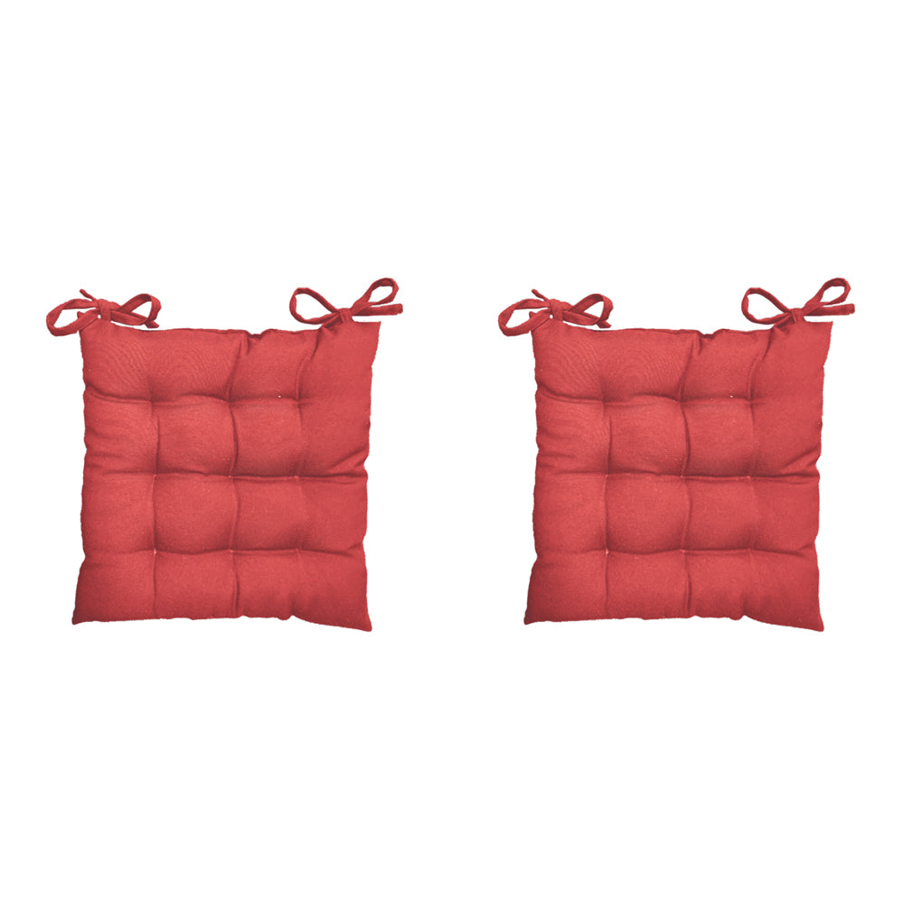 2x J.Elliot Home 40x40cm Solid Outdoor Chair Pad Square - Coral