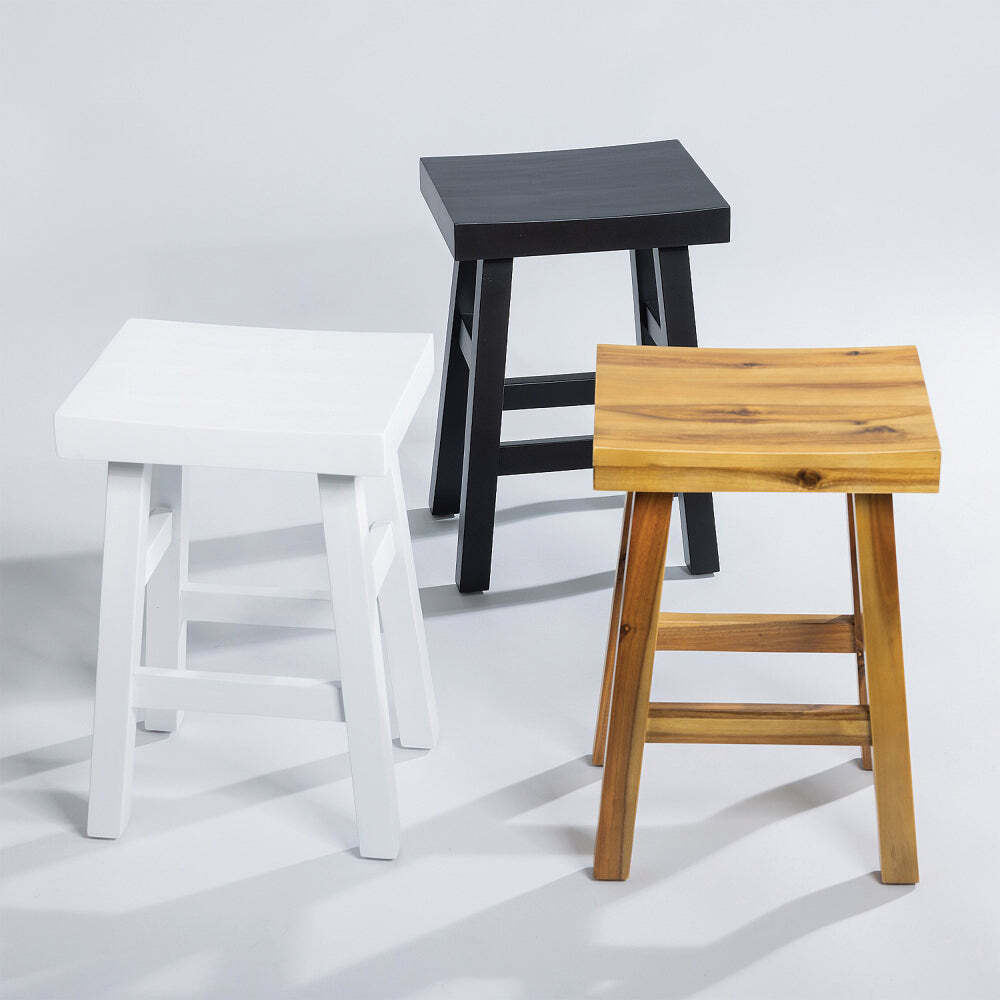 J.Elliot Home Dylan 35x51cm Wooden Stool Furniture - White