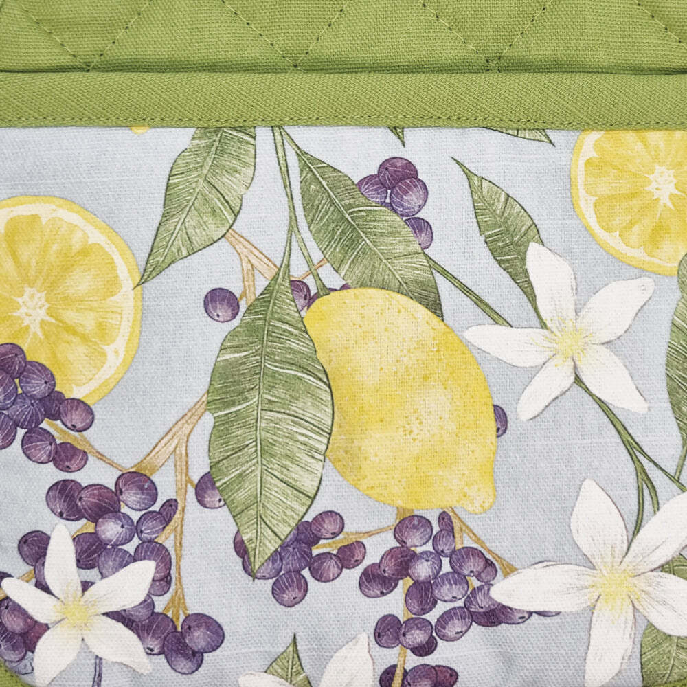 2x 2PK J.Elliot Home Lemon 21x21cm Cotton Pot Holder - Sky & Bayleaf