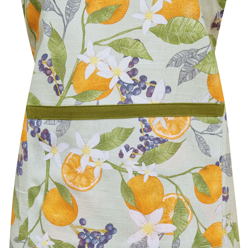 J.Elliot Home Orange 83x68cm Cotton Apron - Seafoam & Olive