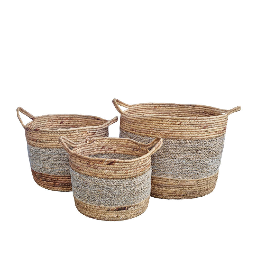 J.Elliot Home Reed 25/30/35cm Seagrass Basket - Natural