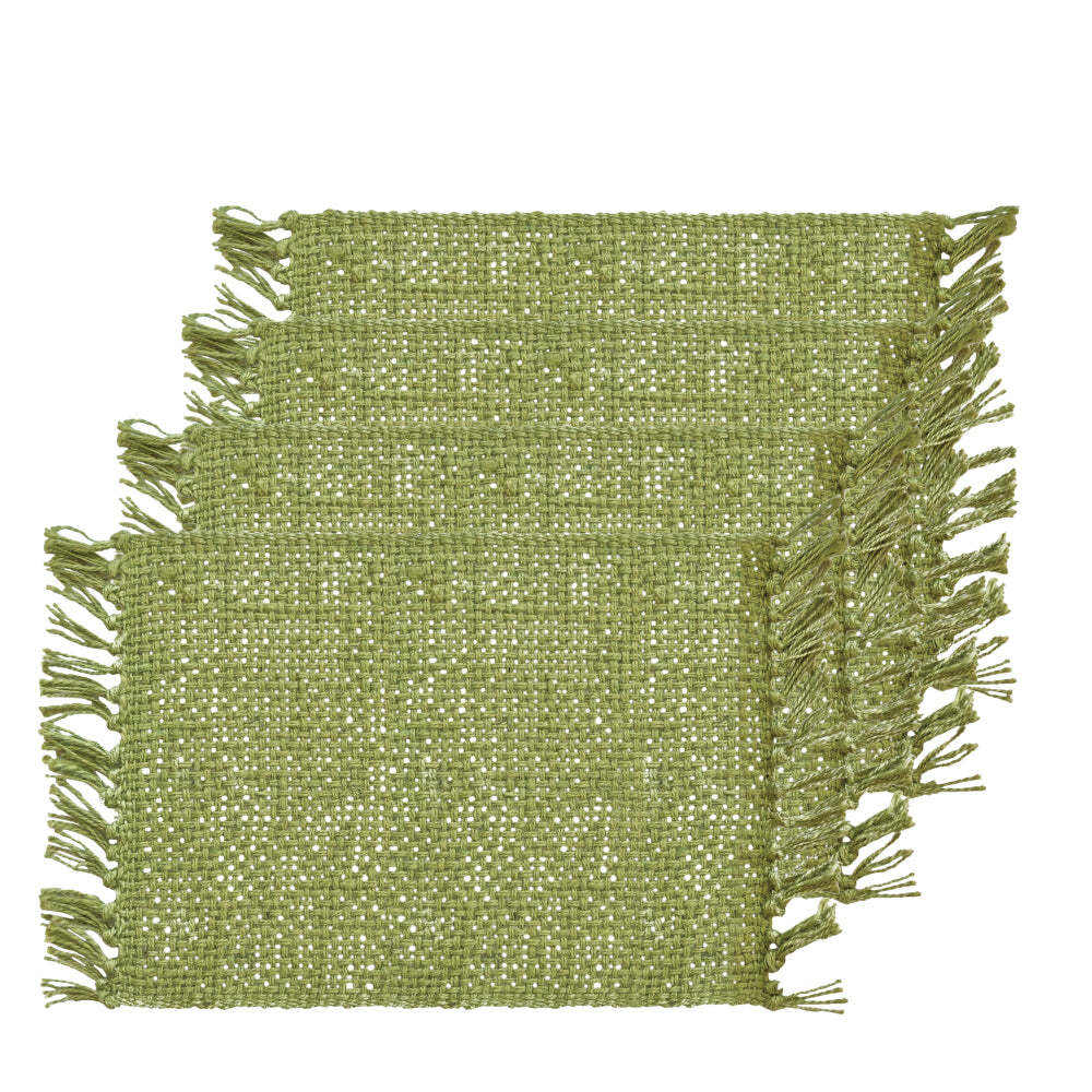 4PK J.Elliot Home Rowan 33x48cm Jute Placemat - Bayleaf