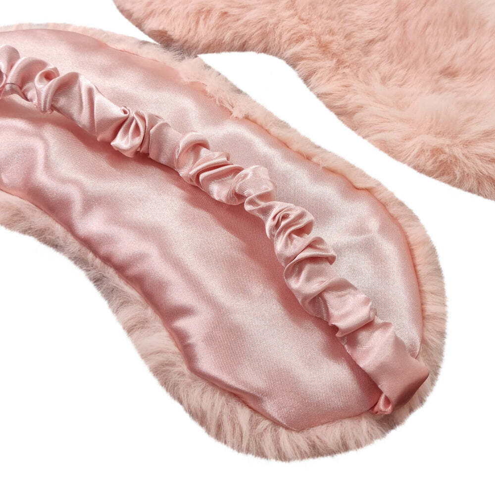 2PK J. Elliot Home Layla Faux Fur Eye Mask 20x10cm Soft Pink