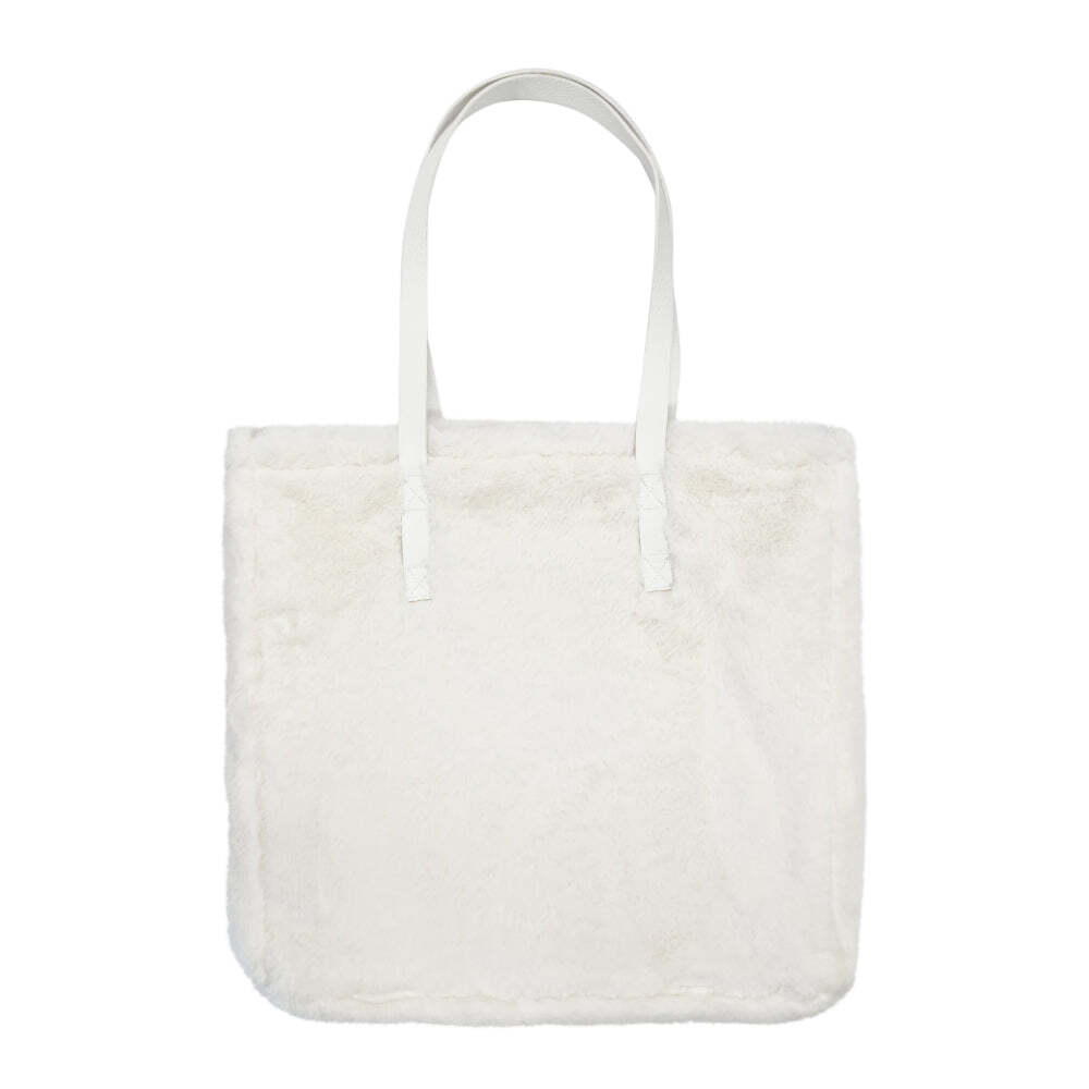 J. Elliot Home Layla Faux Fur Tote Bag 38x38cm Ivory