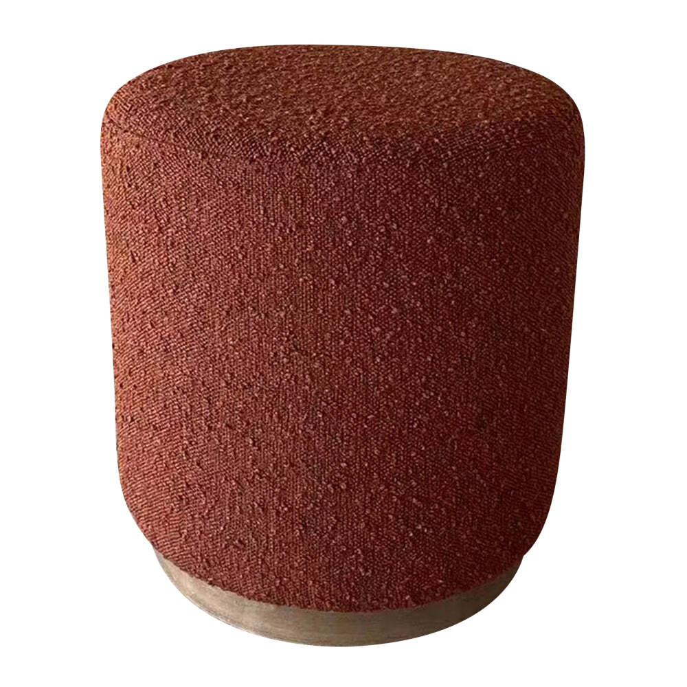 J.Elliot Home Senora 41x44cm Round Ottoman Stool - Rust