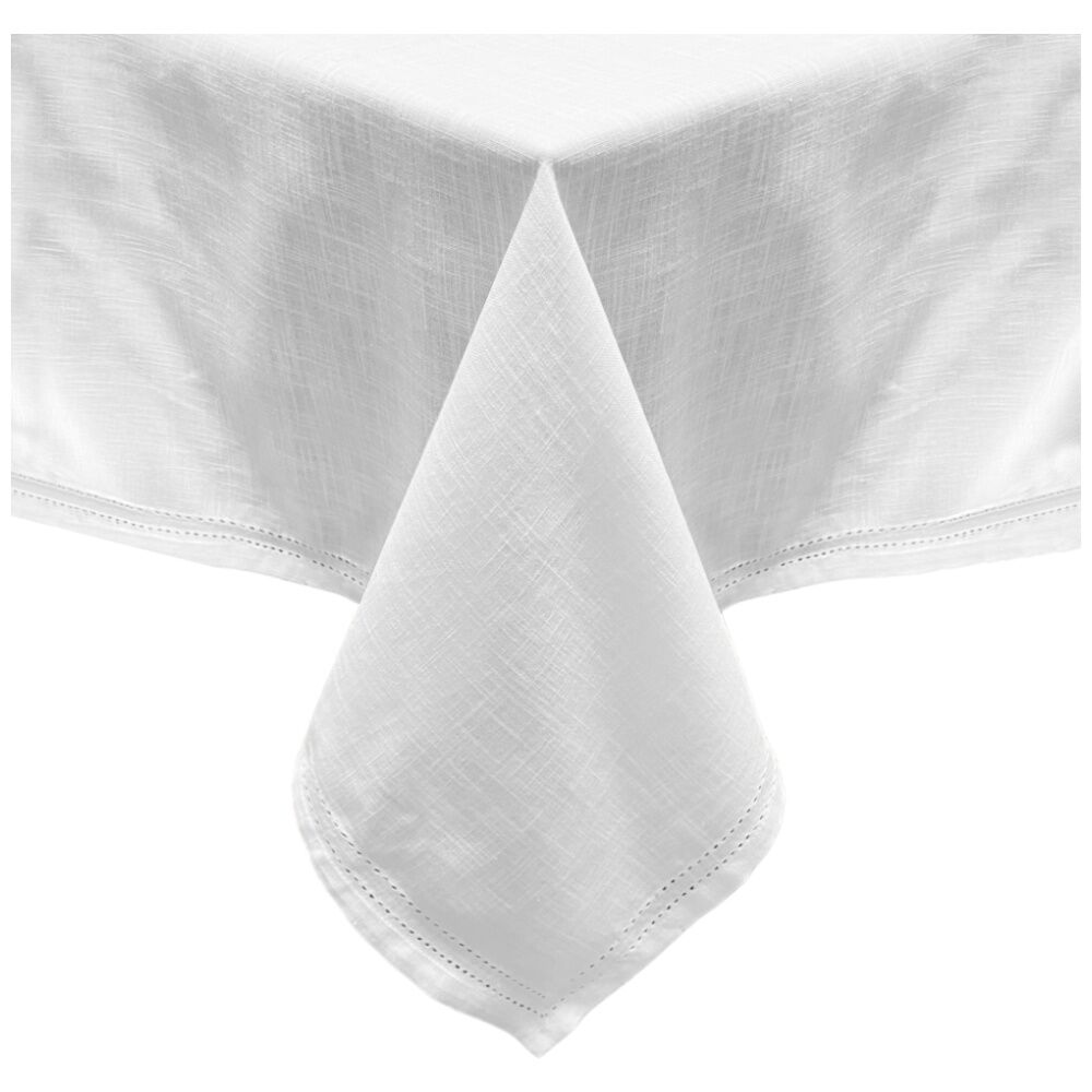 J.Elliot Home 100% Cotton Simon Square Tablecloth 180x180x0.2cm White