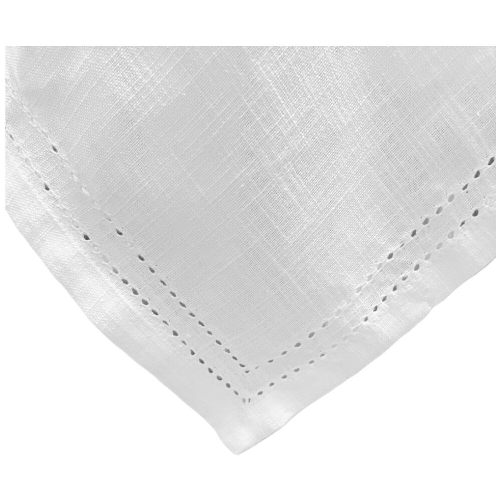 J.Elliot Home 100% Cotton Simon Square Tablecloth 180x180x0.2cm White