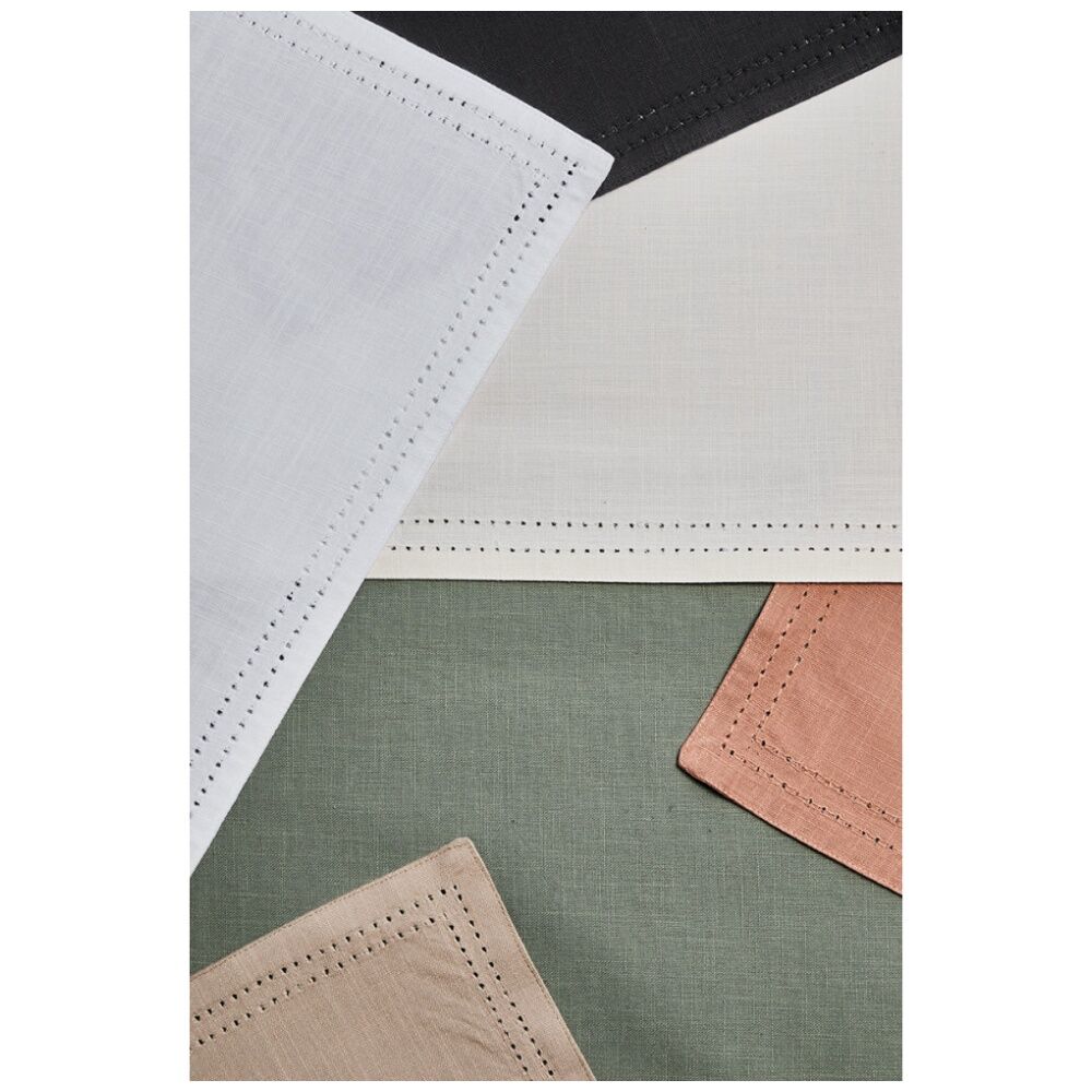 J.Elliot Home 100% Cotton Simon Square Tablecloth 180x180x0.2cm White
