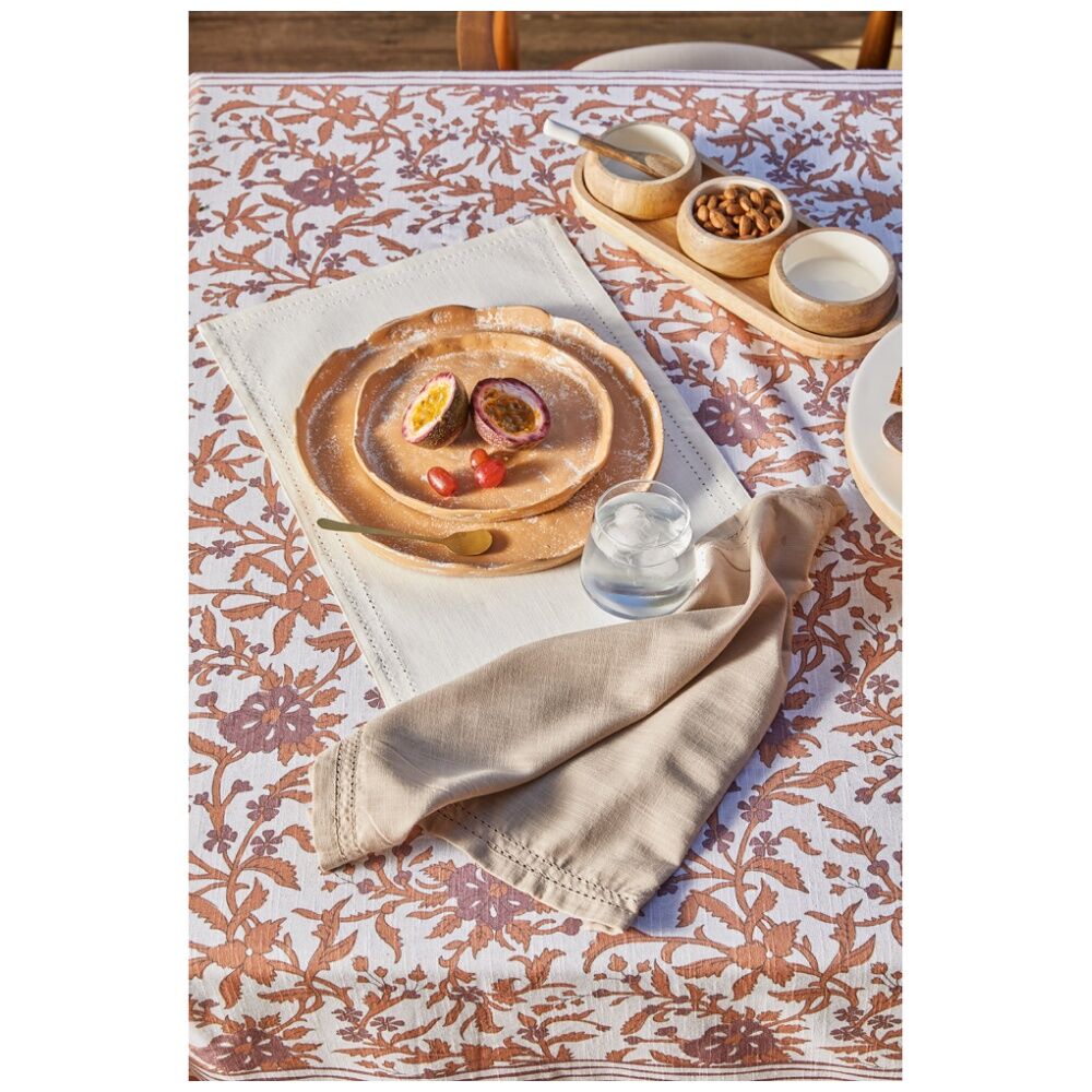 J.Elliot Home 100% Cotton Simon Tablecloth 150x250x0.2cm Cream
