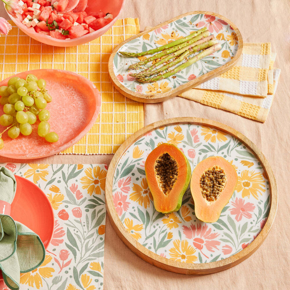 J.Elliot Home Millie Round Serving Tray 38x38x4cm Bubblegum Multicolour