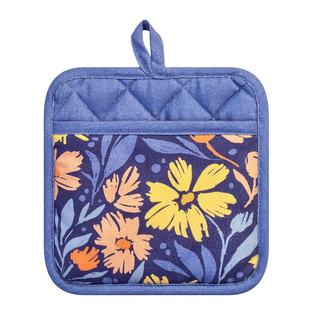 2pc J.Elliot Home Millie Pot Holder 21x21cm Dusty Blue Multicolour