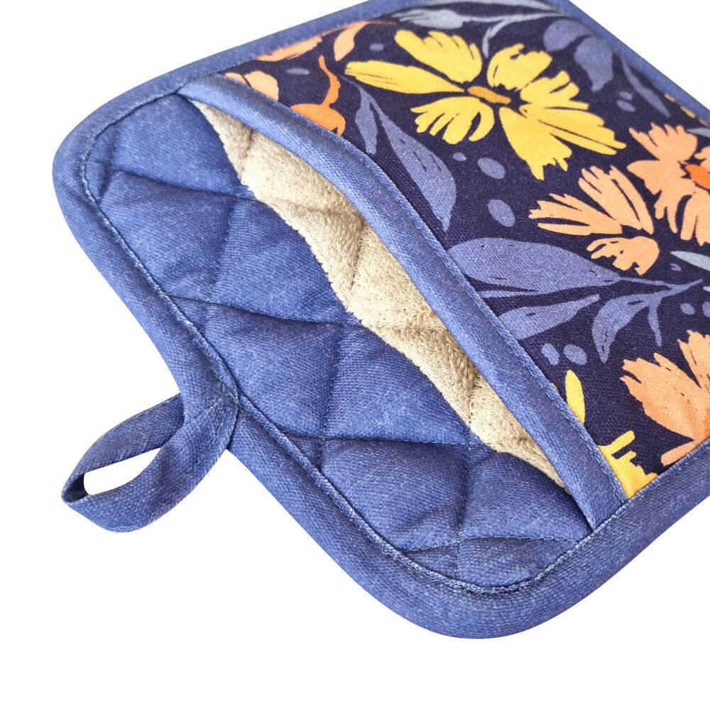 2pc J.Elliot Home Millie Pot Holder 21x21cm Dusty Blue Multicolour