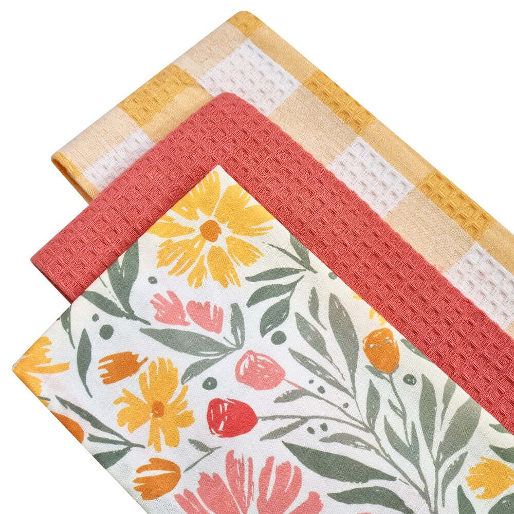 3pc J.Elliot Home Millie Tea Towel 50x70cm Bubblegum Multicolour