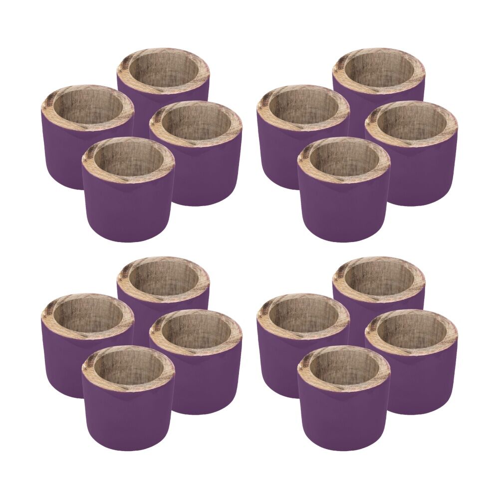 4x 4pc J.Elliot Home Kevin Napkin Rings Accessory Tableware 3.8x5x5cm Purple