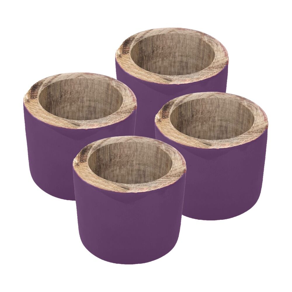 4x 4pc J.Elliot Home Kevin Napkin Rings Accessory Tableware 3.8x5x5cm Purple