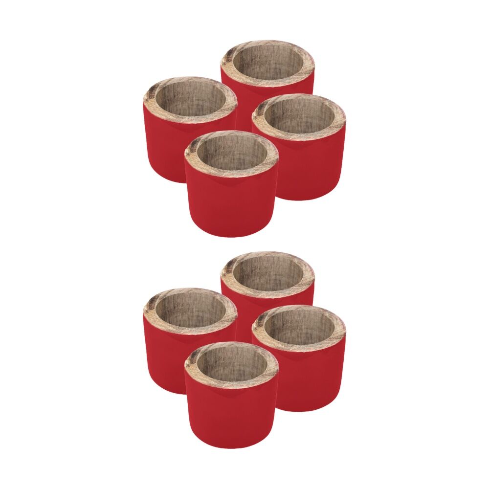 2x 4pc J.Elliot Home Kevin Napkin Rings Accessory Tableware 3.8x5x5cm Red