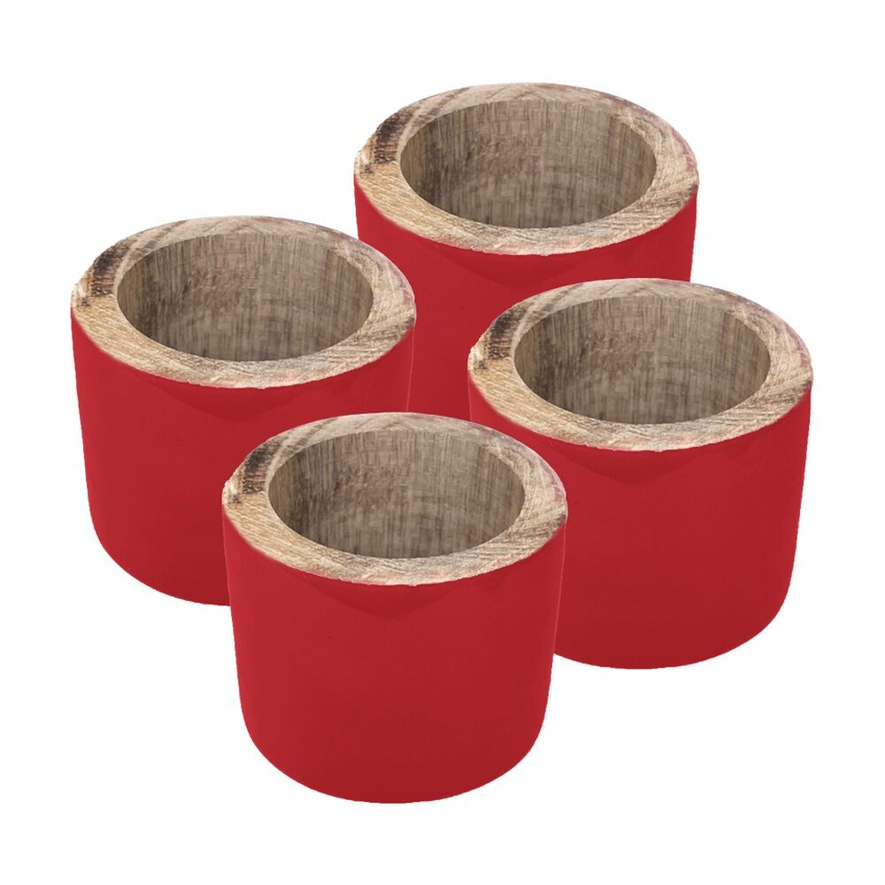 2x 4pc J.Elliot Home Kevin Napkin Rings Accessory Tableware 3.8x5x5cm Red
