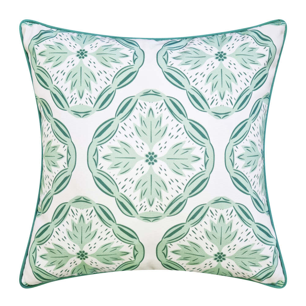 2PK J.Elliot Home Leah Outdoor Cushion 50x50cm Pine Green Multicolour