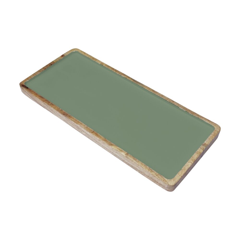 J.Elliot Home Corinne Rectangle Small Serving Tray 40x18x2.5cm Green & Natural