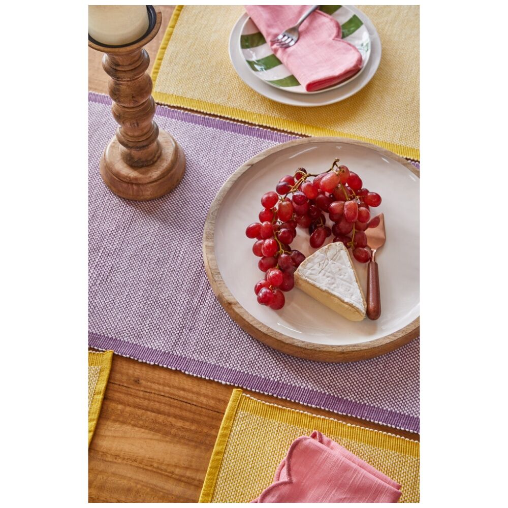 J.Elliot Home Corinne Circular Serving Tray 35x35x3cm White & Natural