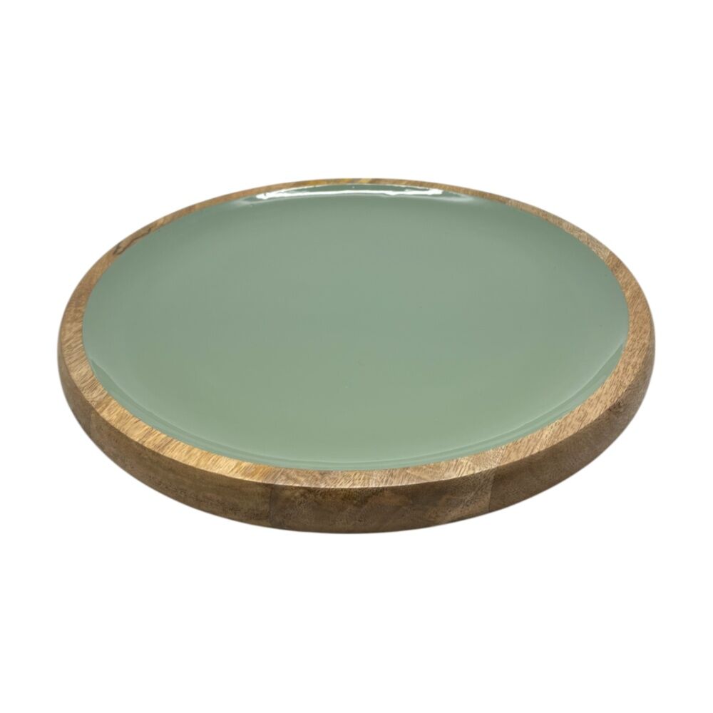 J.Elliot Home Corinne Circular Serving Tray 35x35x3cm Green & Natural