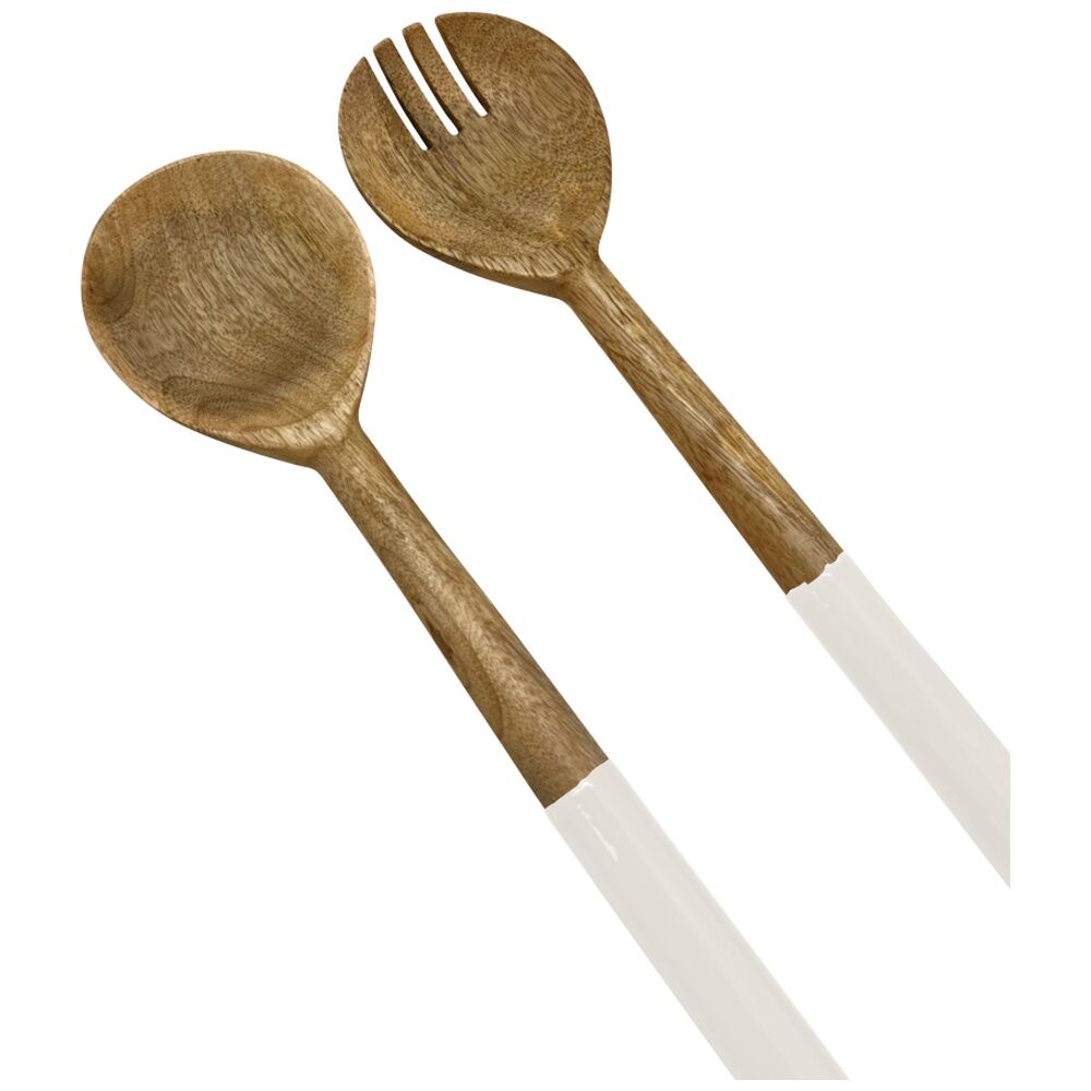 2x 2pc J.Elliot Home Corinne Salad Servers Pair Set 30x7x3cm White & Natural