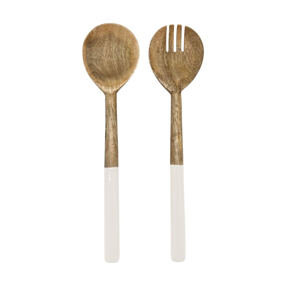 2x 2pc J.Elliot Home Corinne Salad Servers Pair Set 30x7x3cm White & Natural