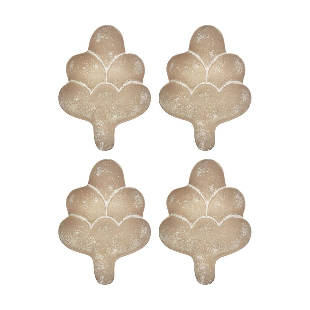 4PK J.Elliot Home Mara Nut Aluminium Serving Dish 18x13x3cm Whitewash