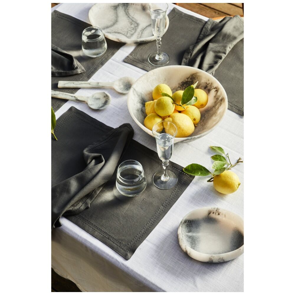 J.Elliot Home Orion Oval Serving Tray 31.2x24x3.4cm Grey Stone Matt