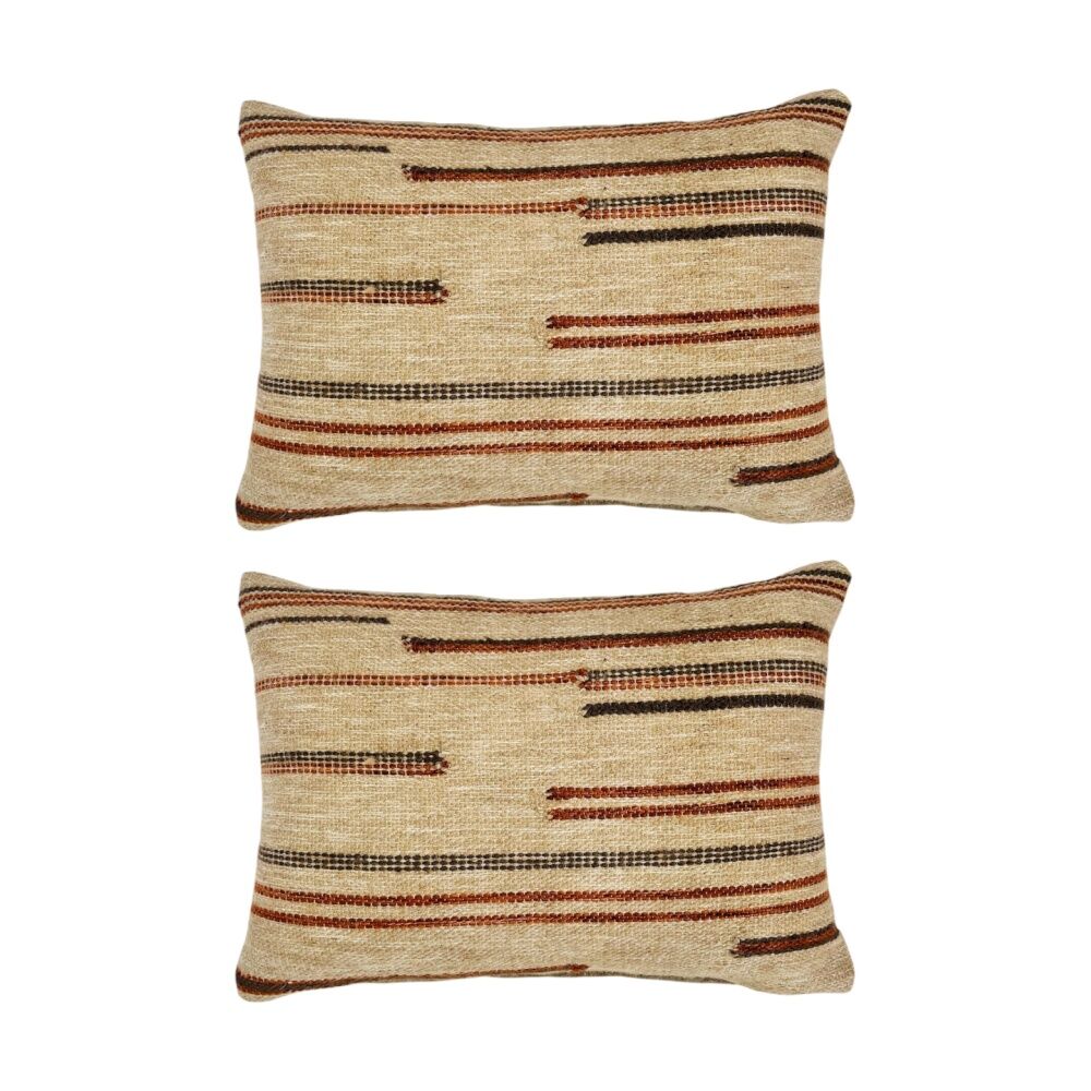 2PK J.Elliot Home Makena Cushion Pillow Household Decor 35x55x0.7cm Natural & Brown
