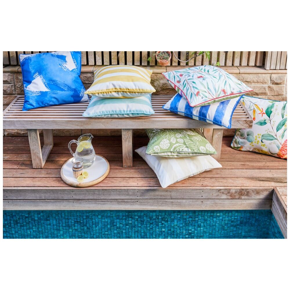 2PK J.Elliot Home Positano Outdoor Cushion Pillow Decor 50x50x12cm Tuscan Yellow