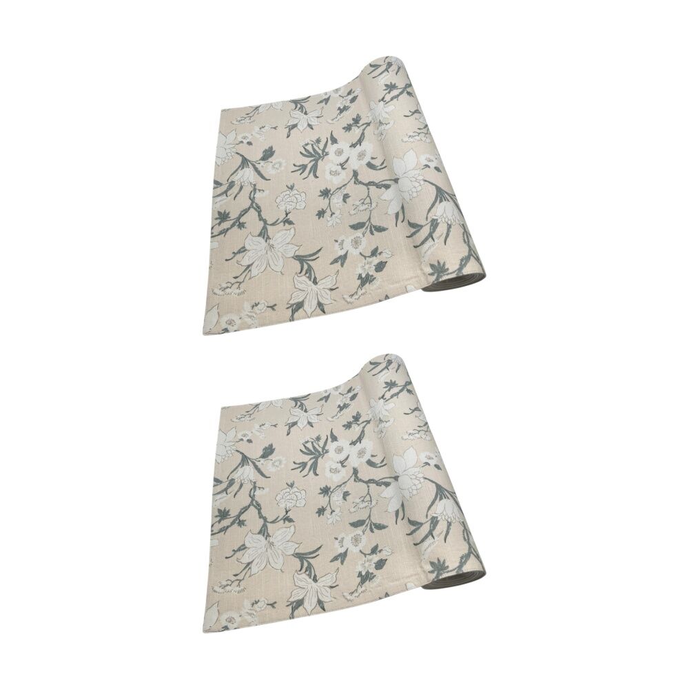 2PK J.Elliot Home 100% Cotton Nordhem Table Runner 40x180x0.2cm Warm Beige Floral