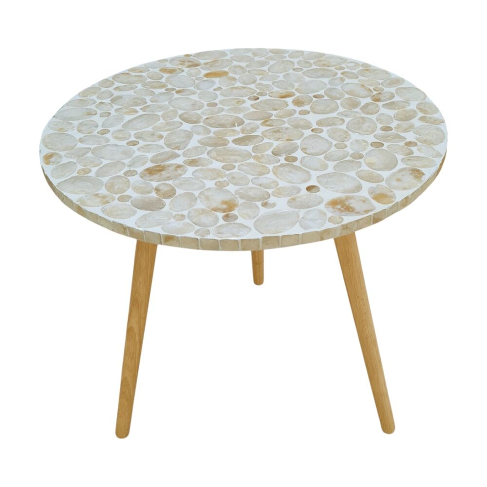J.Elliot Home Elodie Pearl Large Side Table Furniture 55x55x52cm Natural