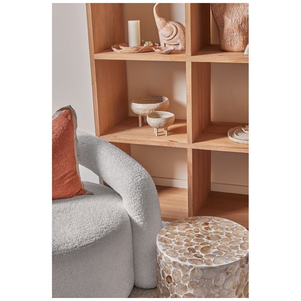 J.Elliot Home Elodie Pearl Ottoman Furniture 40x40x42cm Natural