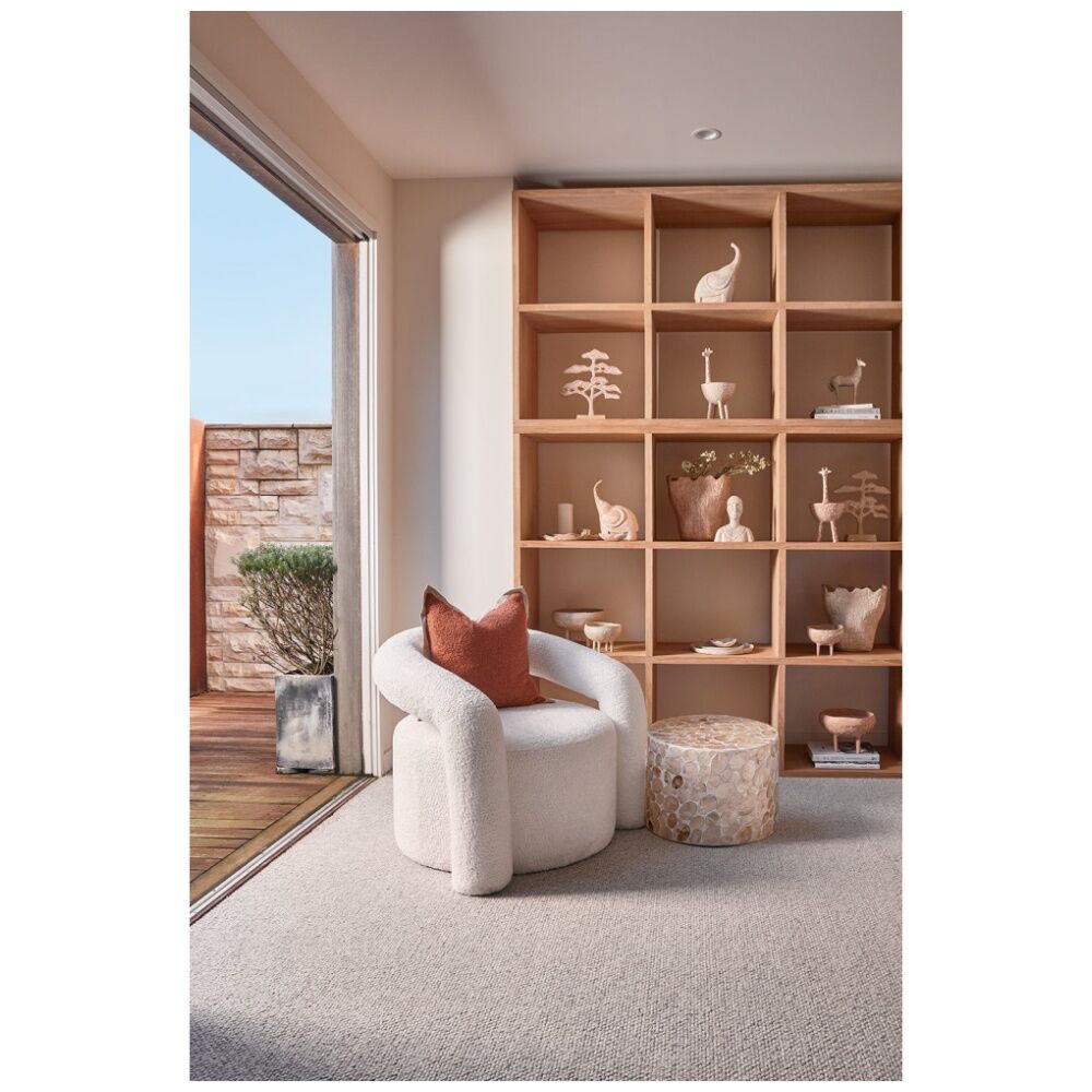 J.Elliot Home Elodie Pearl Ottoman Furniture 40x40x42cm Natural