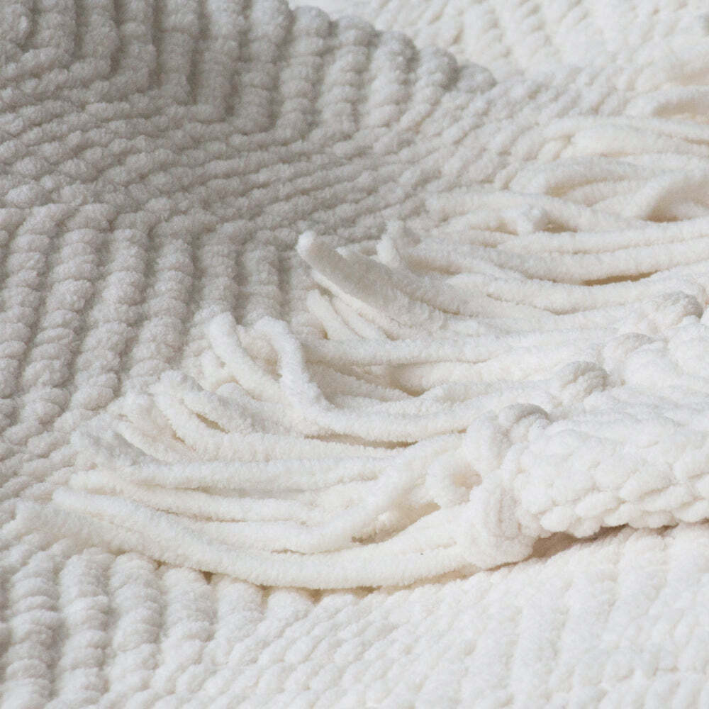 J. Elliot Home Louie Throw Blanket 130x160cm Ivory